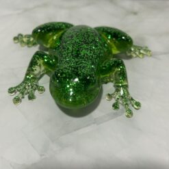 Green glitter resin frog