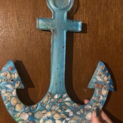 Coastal Beach Ovean anchor blue with shells