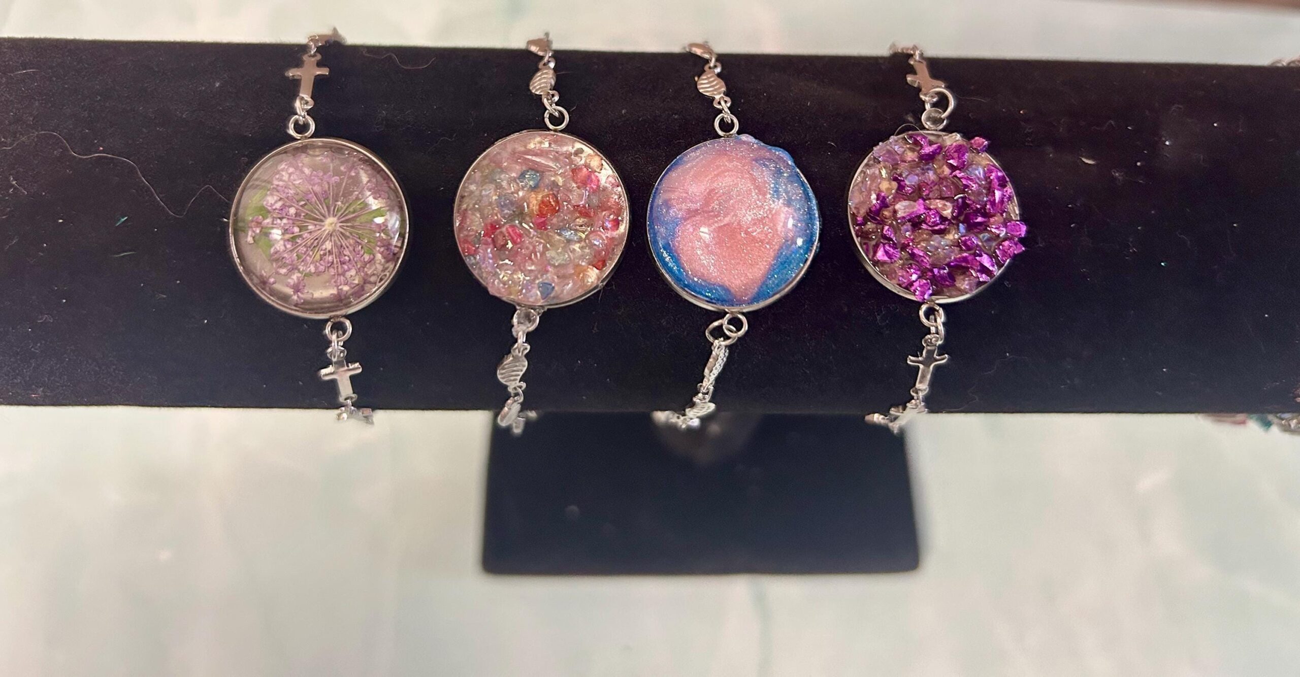 Silver handmade bracelet - pick your color or design