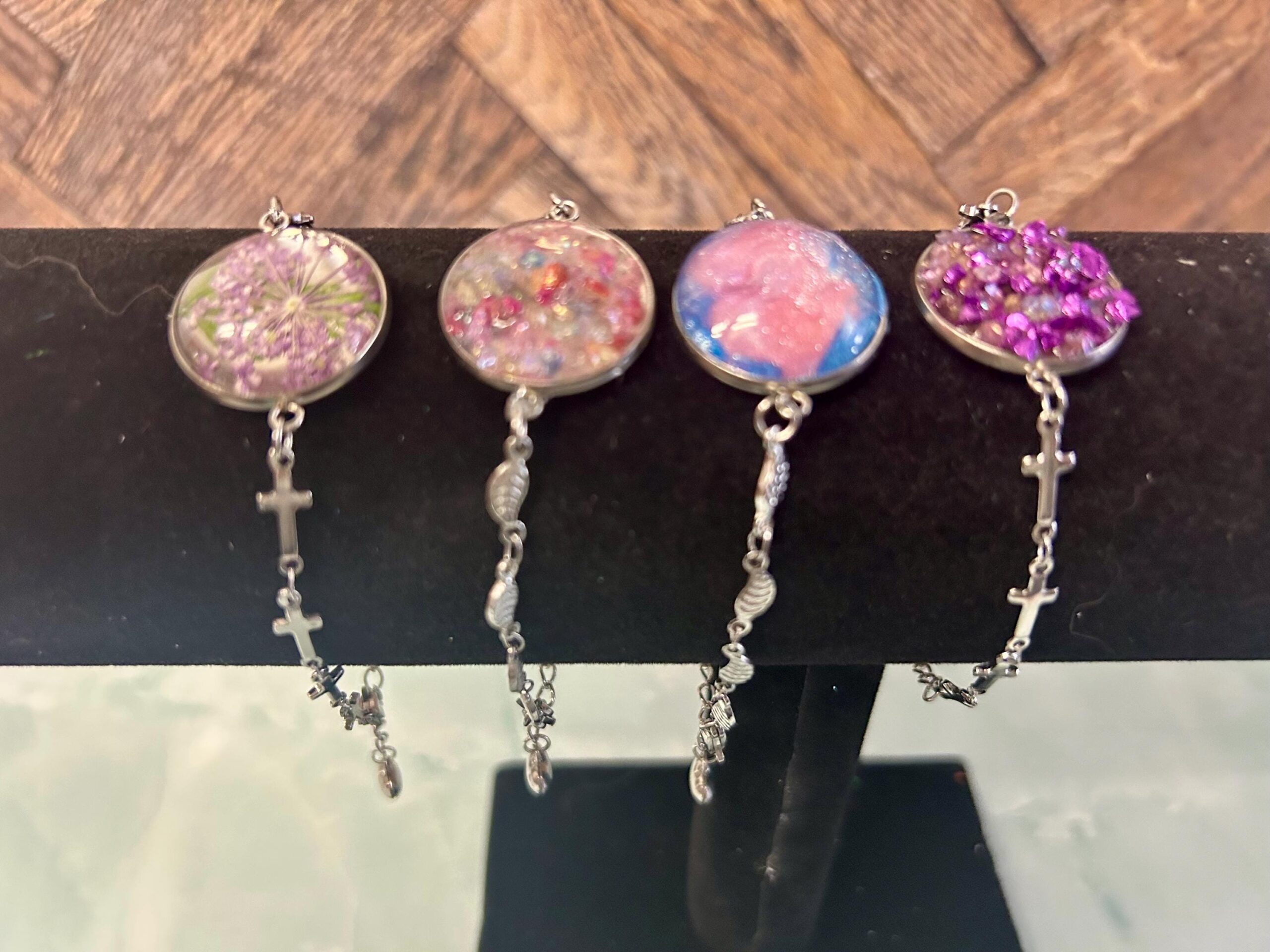 Silver handmade bracelet - pick your color or design - Image 2