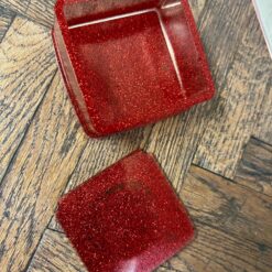 Red sparkle Trinket Dish with Lid