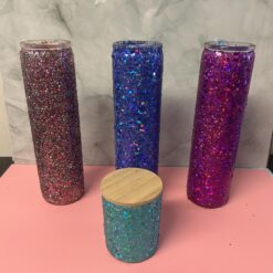 Set of 4 candles with glitter