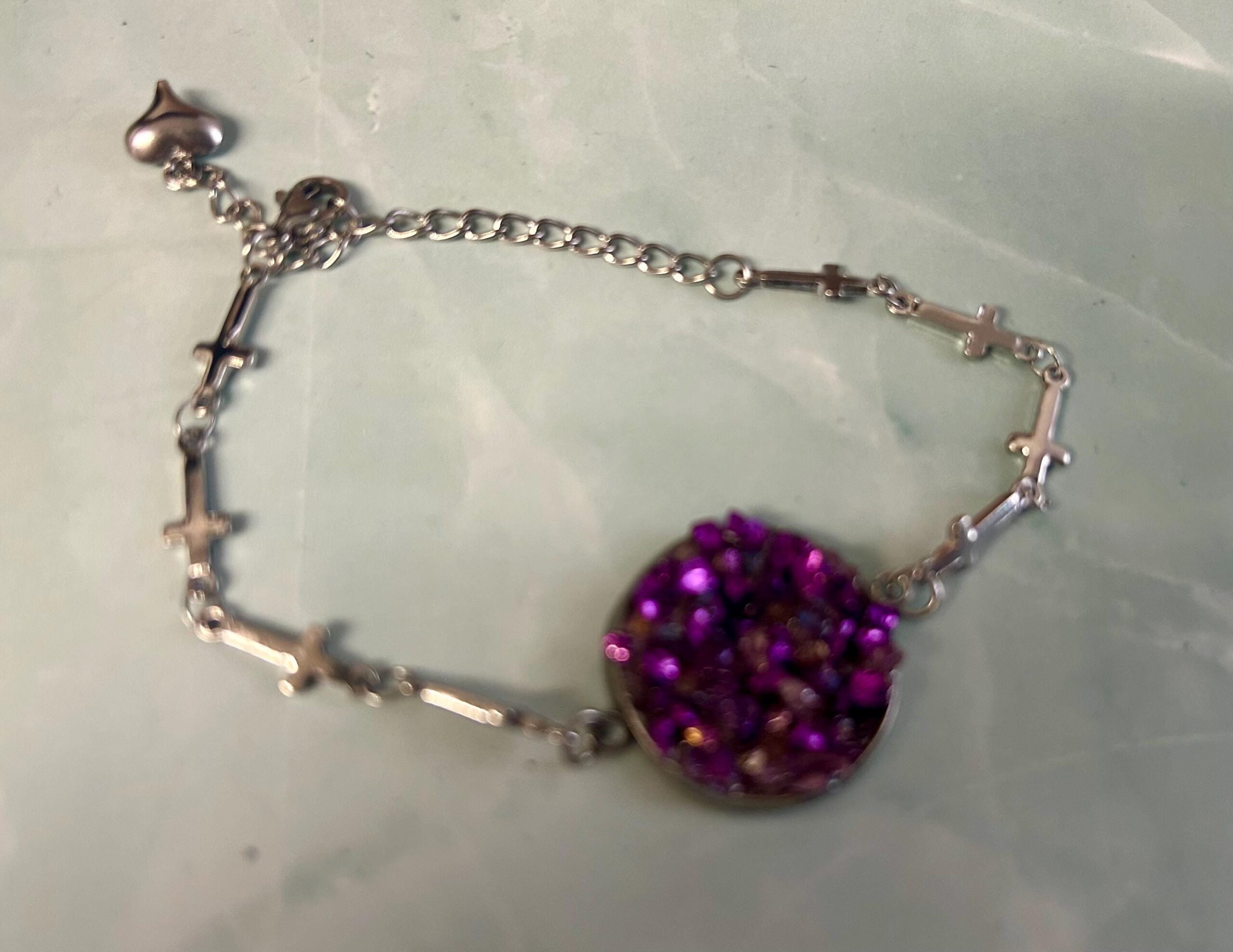 Silver handmade bracelet - pick your color or design - Image 9