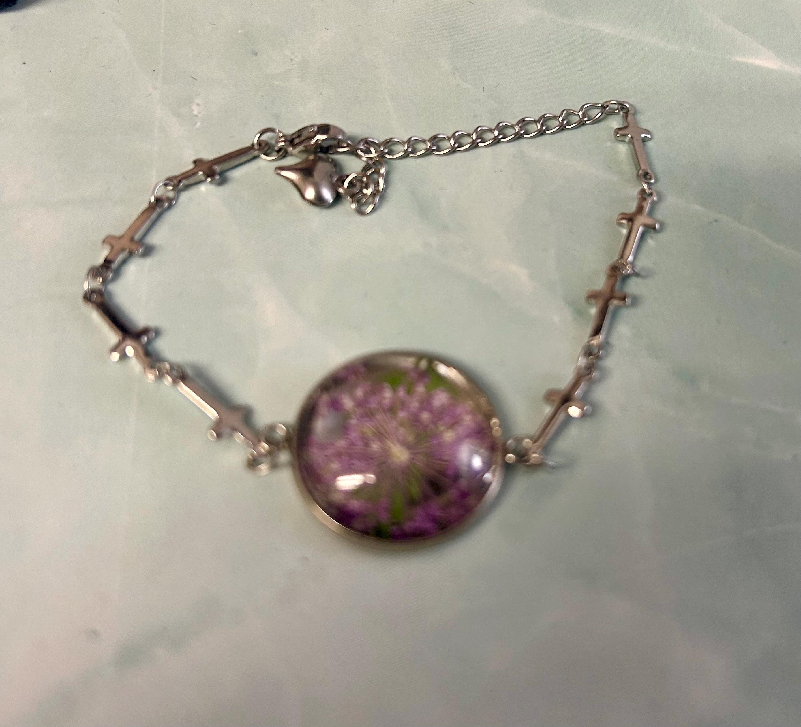 Silver handmade bracelet - pick your color or design - Image 5