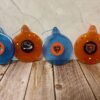 Set of 4 blue orange Chicago Bears inspired ornaments