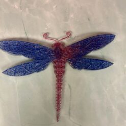Handmade Blue & Pink Dragonfly Décor – Approx. 5” Tall