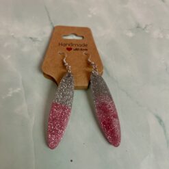 Handmade dangling earrings pink and silver or custom colors available