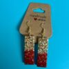 Handmade dangling earrings red gold