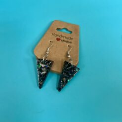 Handmade dangling earrings galaxy black