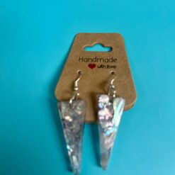 Handmade dangling earrings pearl iridescent