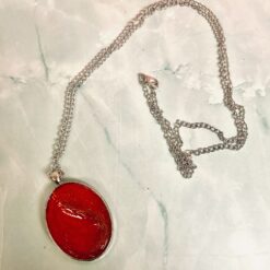 Silver resin memorial pendant necklace - choose color - hair or ashes